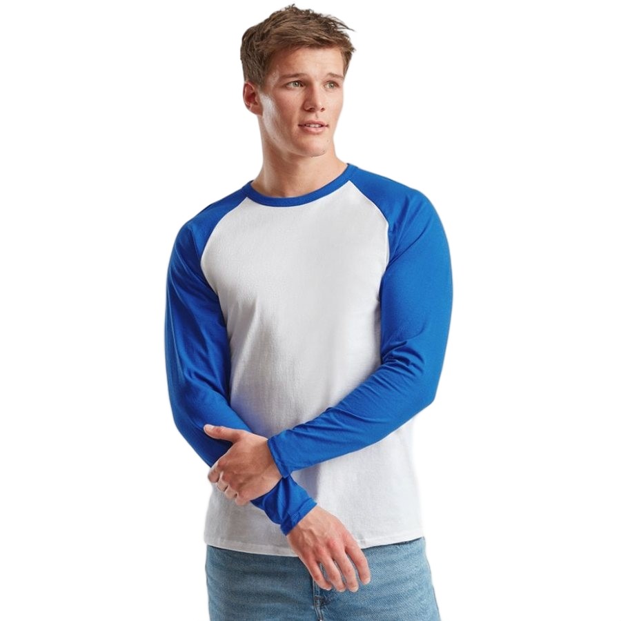 Fruit of the Loom Contrast Long Sleeve Baseball T-Shirt