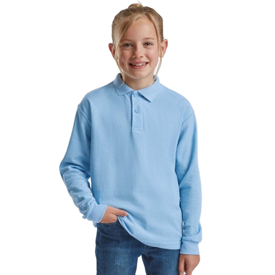 Fruit of the Loom Kids Long Sleeve Poly/Cotton Piqué Polo Shirt