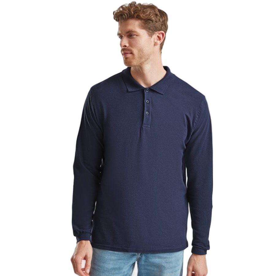 Fruit of the Loom Premium Long Sleeve Cotton Piqué Polo Shirt
