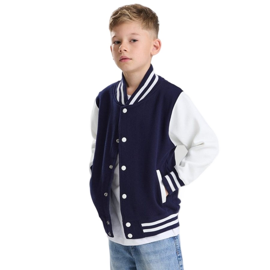 Just Hoods AWDis Kids Varsity Jacket