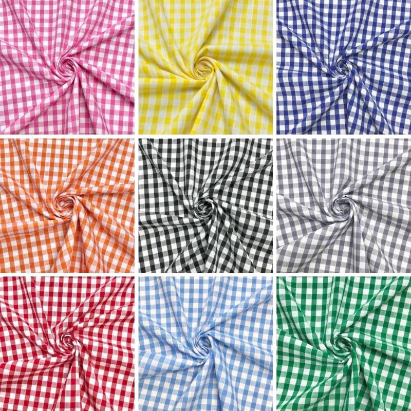 1/4 inch Gingham Polycotton Fabric