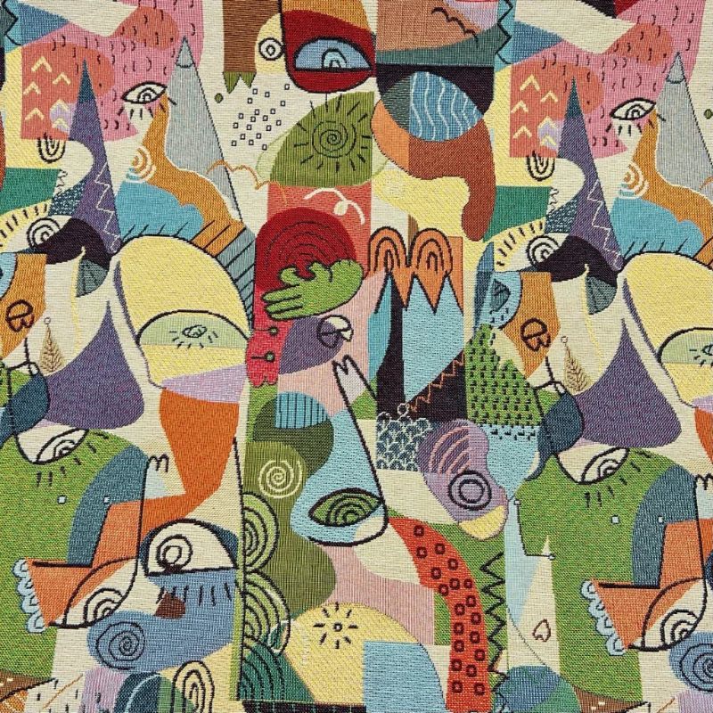 Abstract Faces Tapestry Fabric