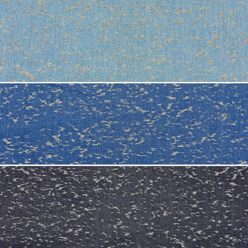 Abstract Scratch Jacquard Denim Fabric
