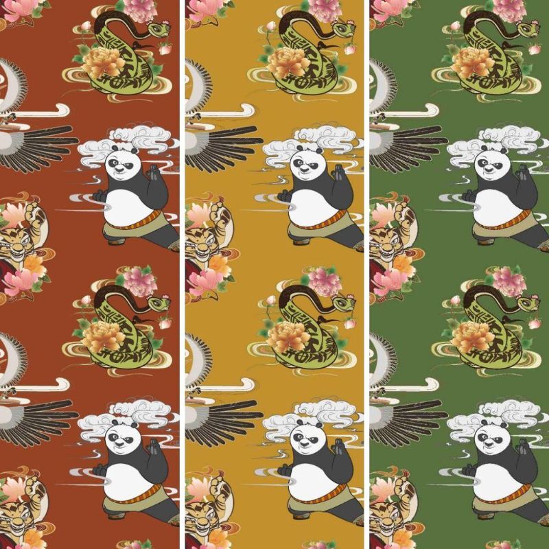 All Over Kung Fu Panda Cotton Jersey Fabric