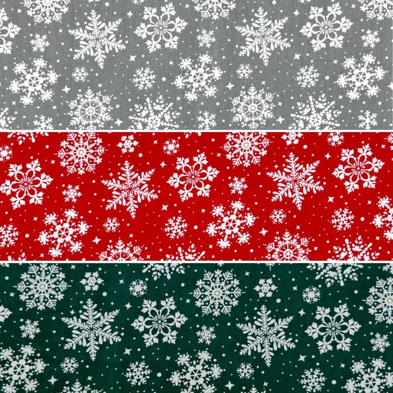 All Over Snowflakes Polycotton Fabric