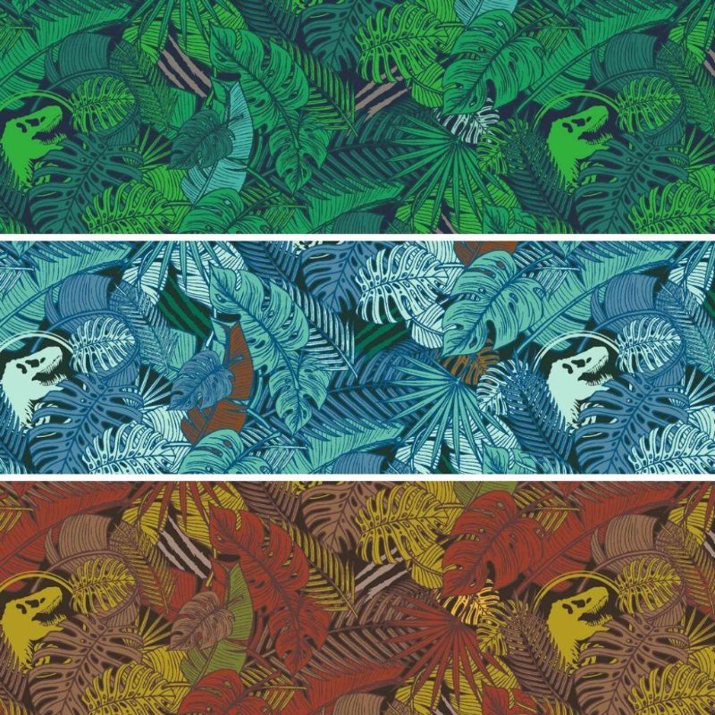 All over Tropical Leaves Cotton Jersey Fabric