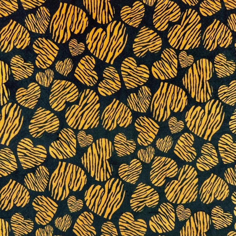 Animal Heart Sherpa Fur Backed Fleece Fabric