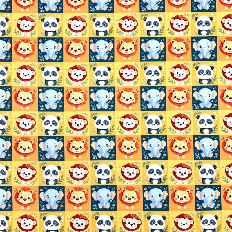 Animal Kingdom Cotton Poplin Fabric