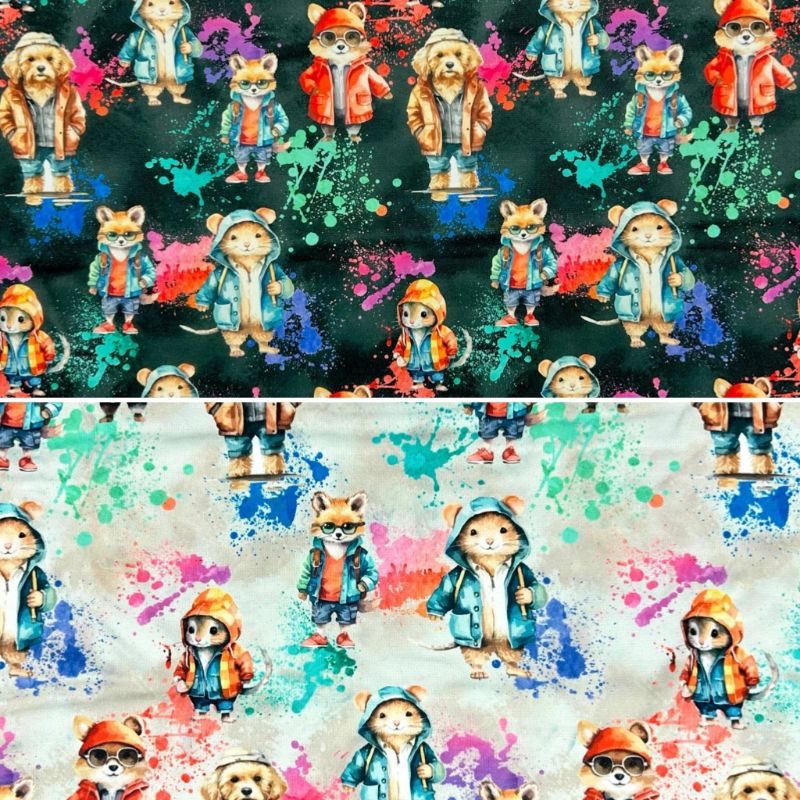 Animals Outing Sweatshirt Fabric