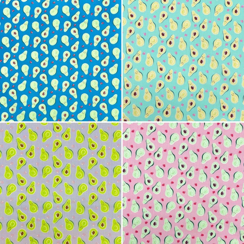 Avocado Hearts Polycotton Fabric