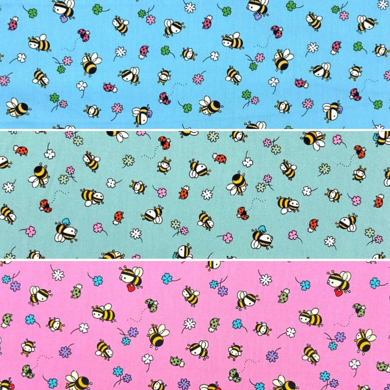Bee Garden Rose & Hubble Cotton Poplin Fabric