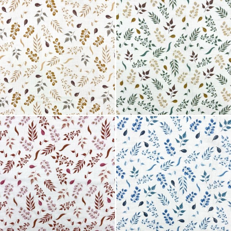 Berry Blossom Flat Double Gauze Fabric