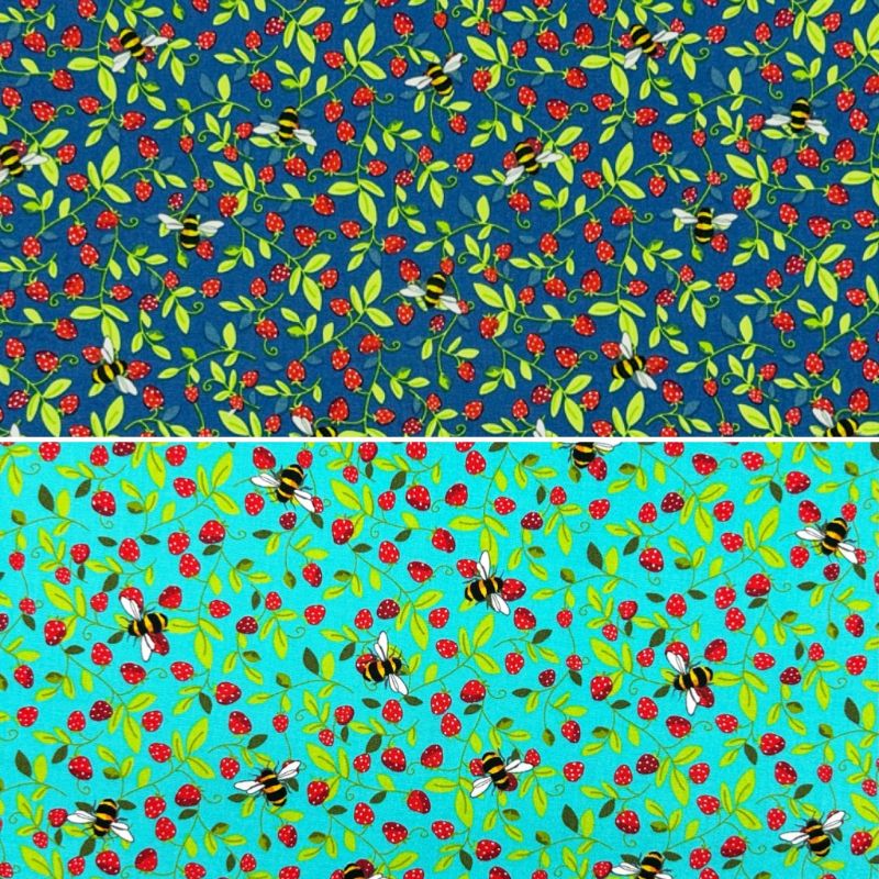 Berry Buzz Rose & Hubble Cotton Poplin Fabric