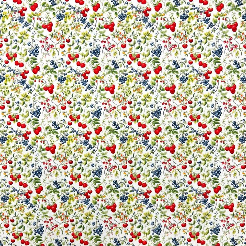 Berry Vine Rose & Hubble Cotton Poplin Fabric