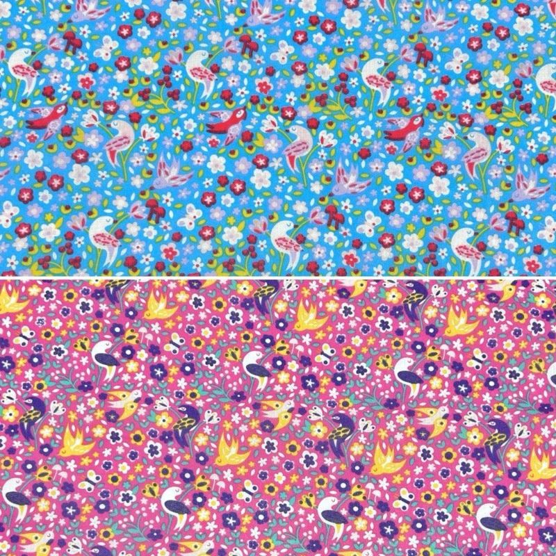 Birds and Blooms Polycotton Fabric