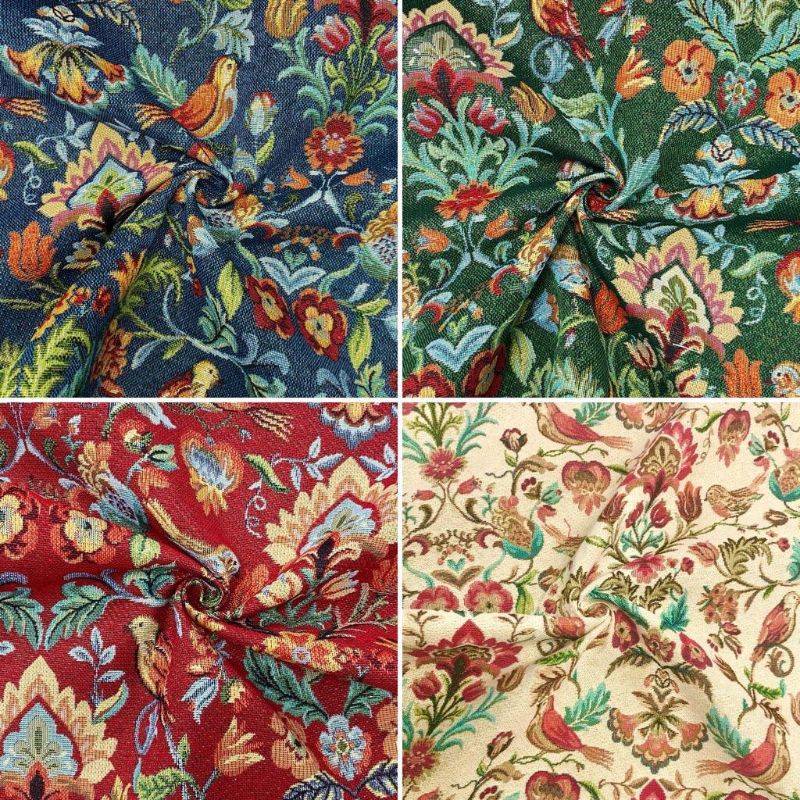 Birds and Flowers Tapestry Fabric
