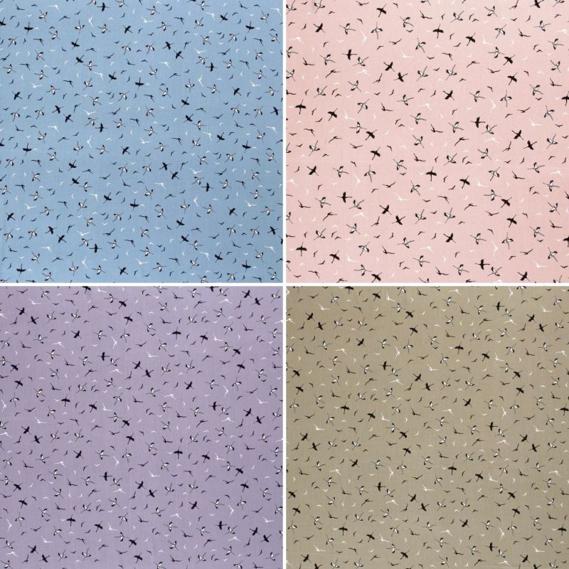 Birds Dreams Bamboo Poplin Fabric