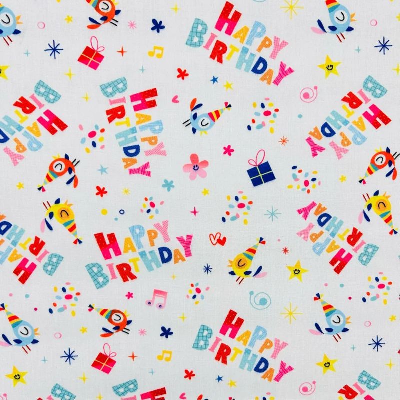 Birthday Celebration Polycotton Fabric