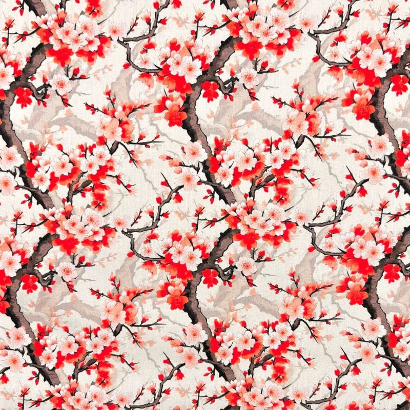 Bloom Wood Rose & Hubble Cotton Poplin Fabric