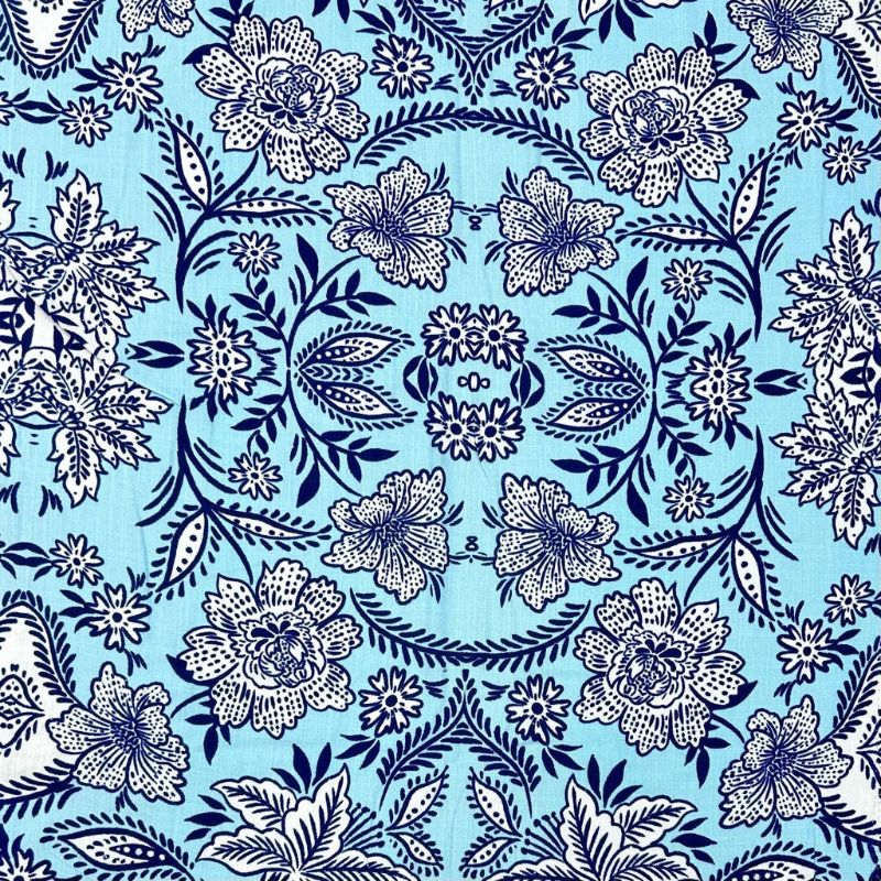 Blooming Vines Stretch Linen Mix Fabric