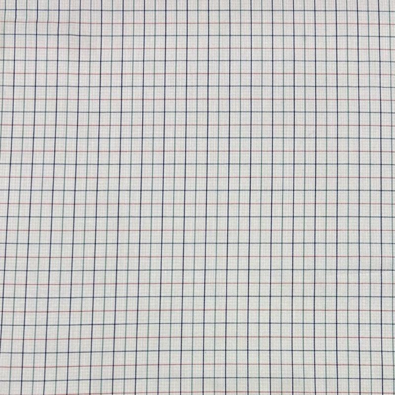 Blue and Red Checkered Cotton Shirting Fabric