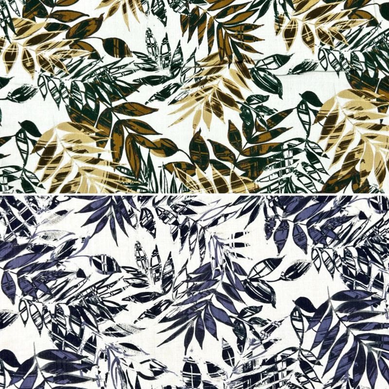 Botanical Canopy Stretch Linen Mix Fabric