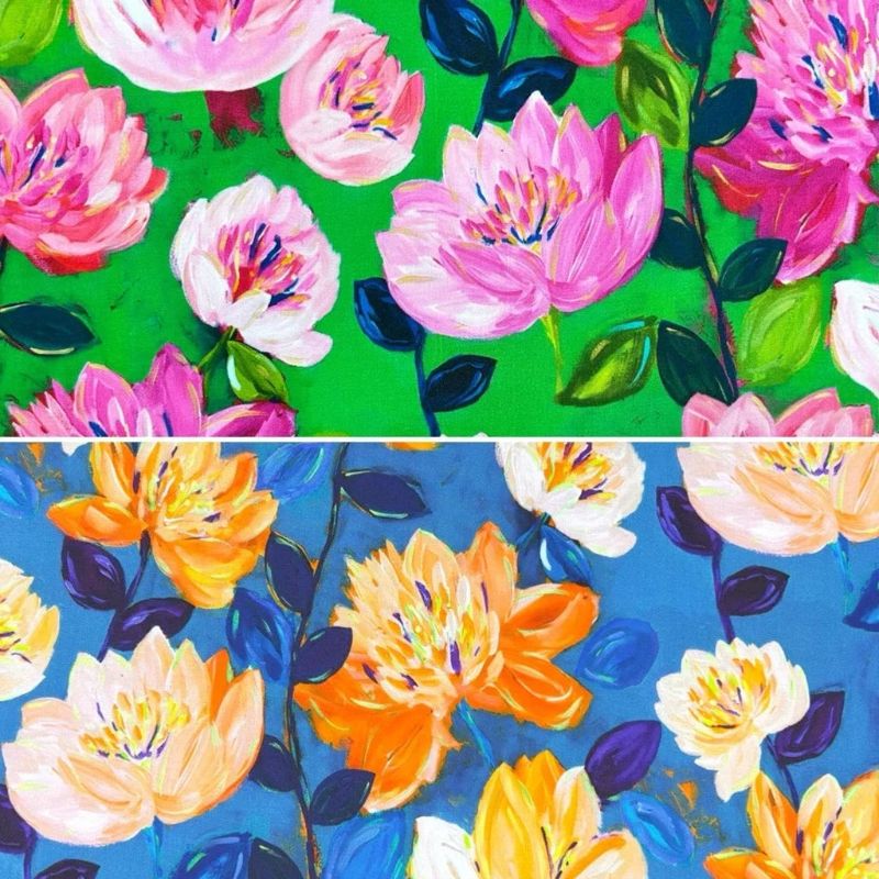 Bursting Blooms Viscose Fabric