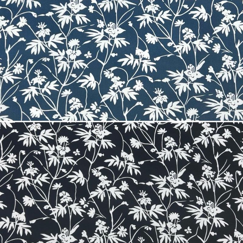 Busy Flower Vines Viscose Challis Fabric