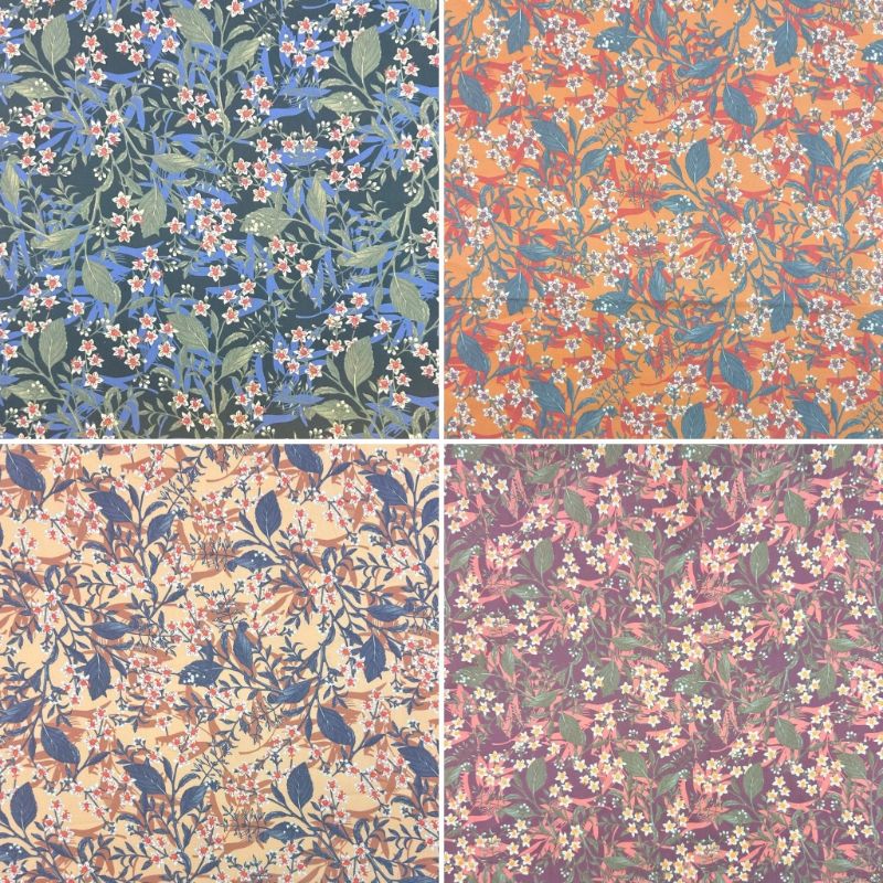 Charming Bouquets Stretch Cotton Poplin Fabric