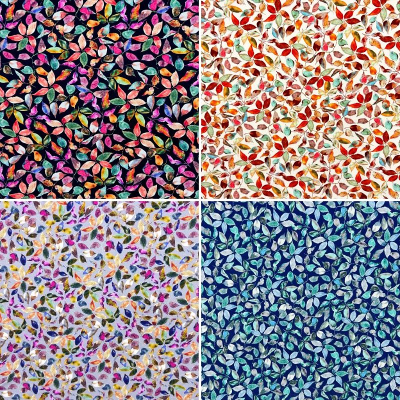 Chroma Leaves Cotton Jersey Fabric