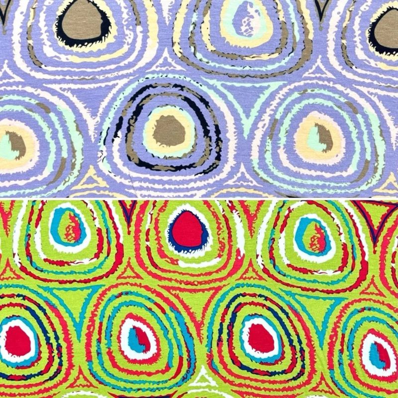 Circle Rings Viscose Jersey Fabric