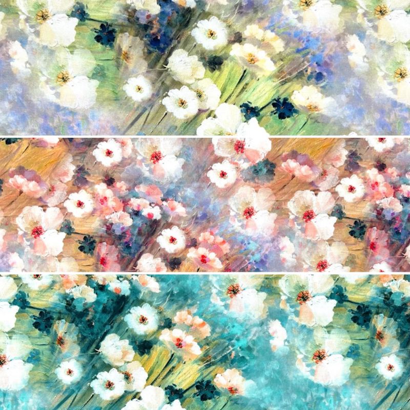 Classic Bouquet Viscose Poplin Fabric