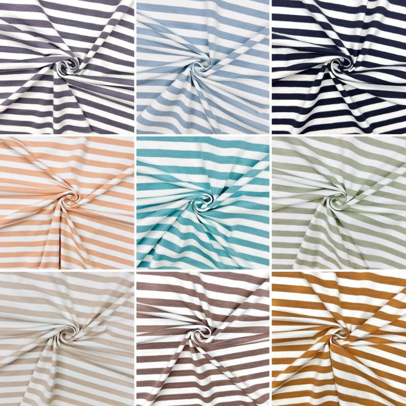 Classic Striped Cotton Jersey Fabric