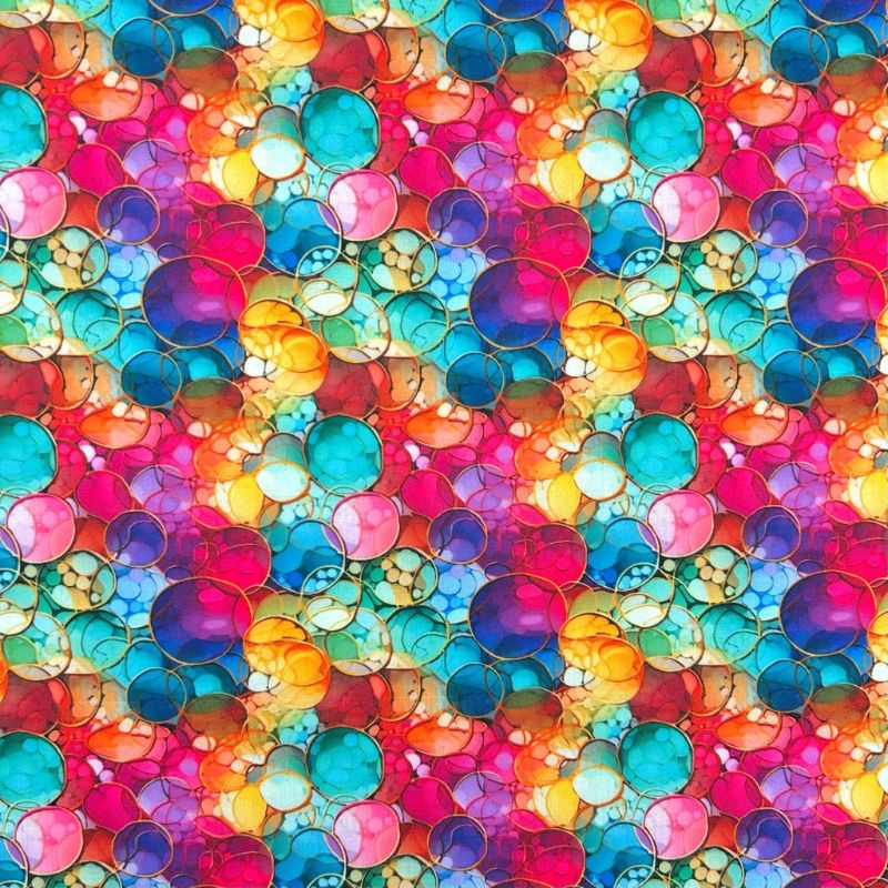Colourful Bubbles Polycotton Fabric