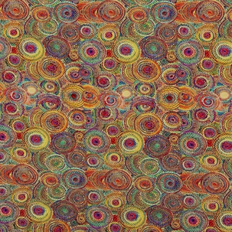 Colourful Circles Bamboo Silkette Fabric