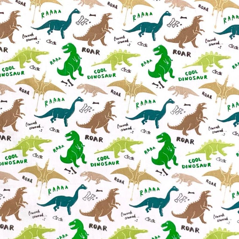 Cool Dinosaurs Polycotton Fabric