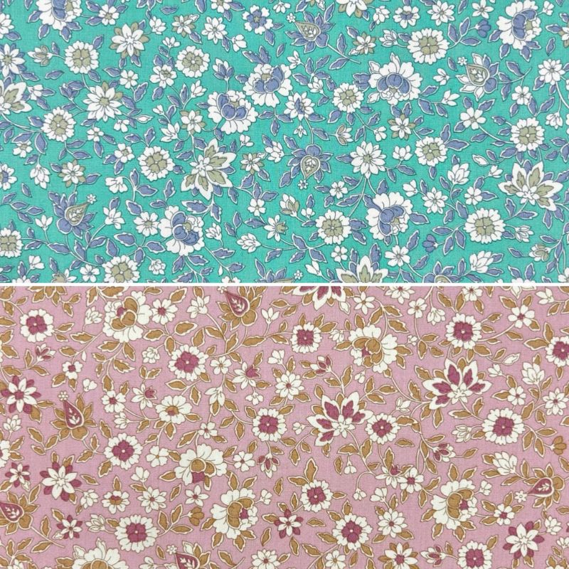 Cottage Meadow Rose & Hubble Cotton Poplin Fabric