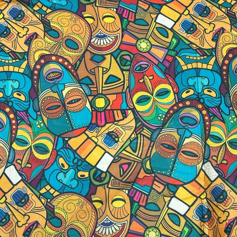 Cultural Heritage Faux Silk Fabric
