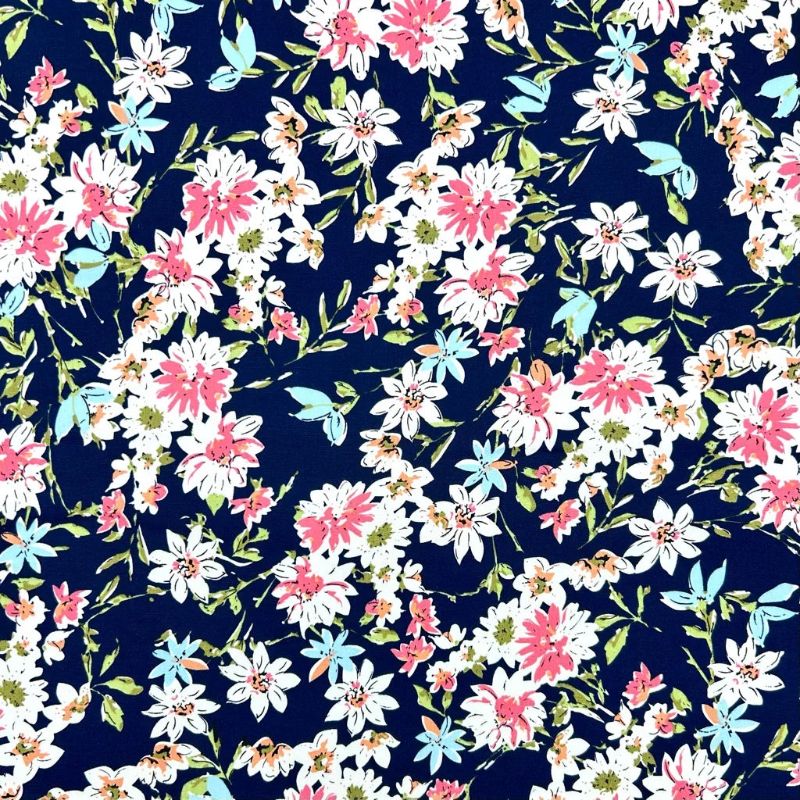 Daisy Bloom Rose & Hubble Cotton Poplin Fabric