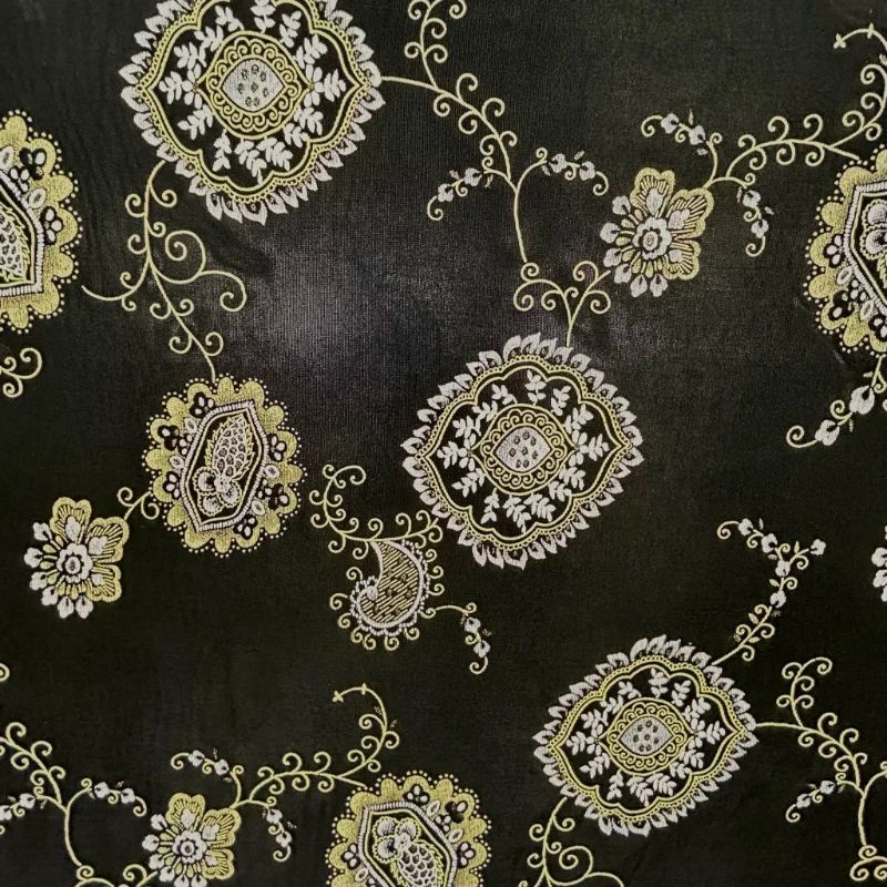 Daisy Contrast on Black Stretch Fabric