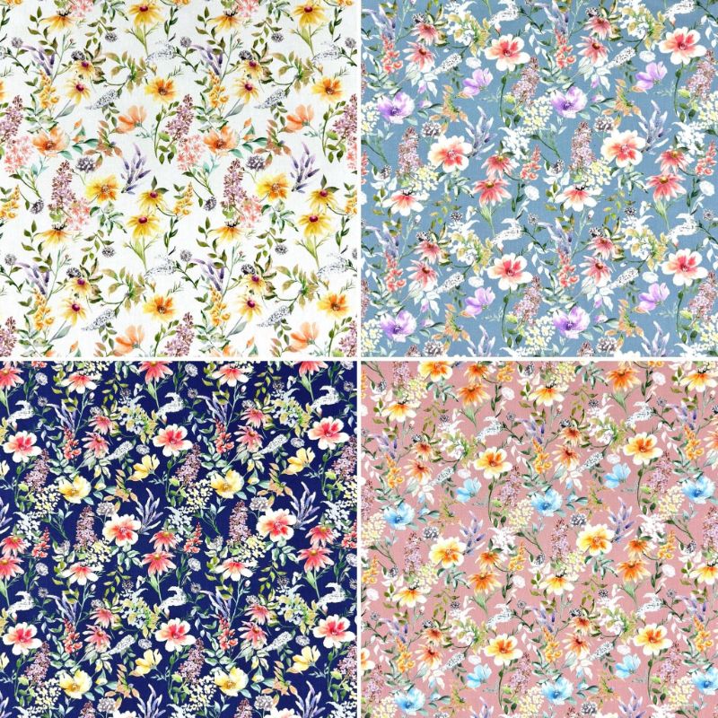 Daisy Vine Rose & Hubble Cotton Poplin Fabric
