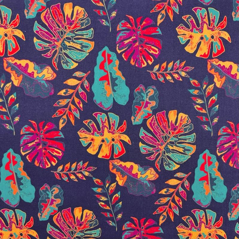 Dark Tropics Rose & Hubble Cotton Poplin Fabric