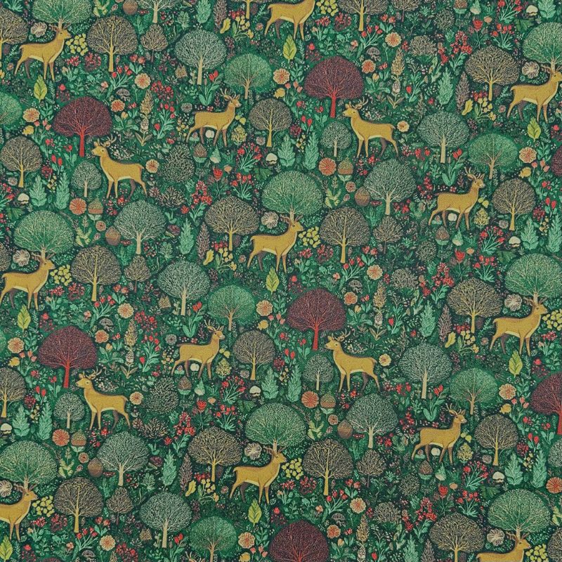 Deer Forest Christmas Cotton Fabric