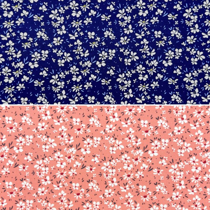 Delicate Daisies Rose & Hubble Cotton Poplin Fabric