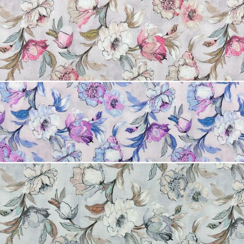 Delicate Petals Cotton Lawn Fabric