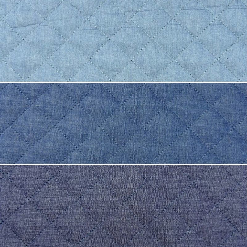 Diamond Quilted Cotton Denim Fabric