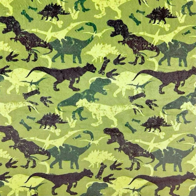 Dino Adventure Sherpa Fur Backed Fleece Fabric