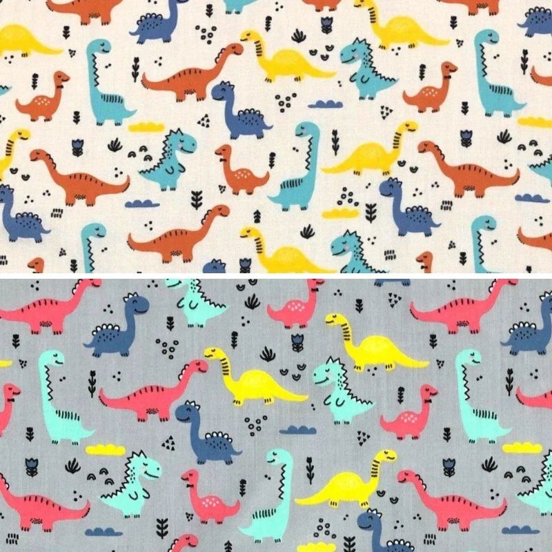 Dinosaurs Polycotton Fabric
