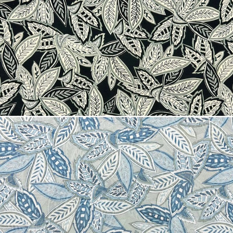 Dusky Botanical Linen Viscose Fabric