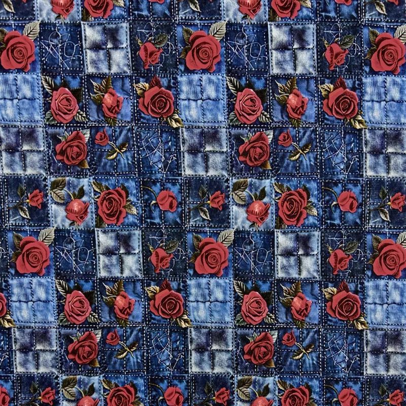 Evening Bloom French Terry Fabric